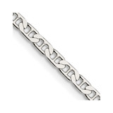 18 inch Sterling Silver 3mm Flat Anchor Chain Necklace