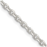 26 inch Sterling Silver 2.75mm Diamond-cut Forzantina Cable Chain Necklace