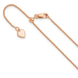 Sterling Silver Rose Gold-plated Adjustable 1mm Spiga Chain FC57-22