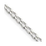 18 inch Sterling Silver 2.8mm Open Elongated Link Chain Necklace
