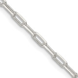 20 inch Sterling Silver 2.75mm Elongated Open Link Chain Necklace