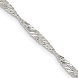 26 inch Sterling Silver 3mm Singapore Chain Necklace