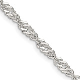 18 inch Sterling Silver 3.5mm Singapore Chain Necklace