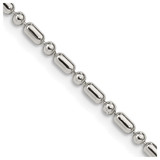 24 inch Sterling Silver 2mm Fancy Beaded Chain Necklace