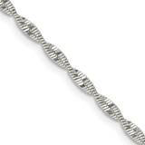 24 inch Sterling Silver 2mm Twisted Herringbone Chain Necklace