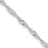 30 inch Sterling Silver 2.25mm Singapore Chain Necklace