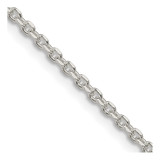 18 inch Sterling Silver 2.1mm Diamond-cut Forzantina Cable Chain Necklace