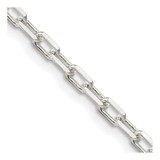 18 inch Sterling Silver 2.9mm Diamond-cut Long Link Cable Chain Necklace