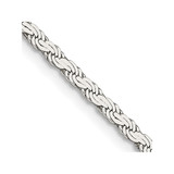 22 inch Sterling Silver 2.25mm Flat Rope Chain Necklace