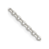 18 inch Sterling Silver 2.5mm Diamond-cut Cable Chain Necklace w/2in ext.