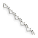 20 inch Sterling Silver 3.5mm Fancy Heart Link Chain Necklace