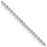 24 inch Sterling Silver 1.5mm Beaded Chain Necklace