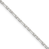 Sterling Silver Diamond-cut 2mm 3 Short Plus 1 Long Cable Link Chain QFL060-16