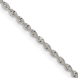 16 inch Sterling Silver 1.65mm Twisted Herringbone Chain Necklace