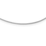 16 inch Sterling Silver Rhodium-plated 1mm Round Cubetto Omega
