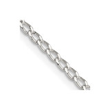 22 inch Sterling Silver 2mm Open Elongated Link Chain Necklace