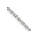 18 inch Sterling Silver 2mm Beveled Oval Cable Chain Necklace