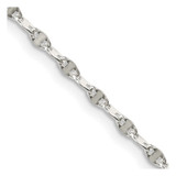 16 inch Sterling Silver 2.25mm Fancy Wave Flat Link Chain Necklace