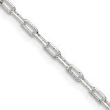 22 inch Sterling Silver 2mm Elongated Open Link Chain Necklace
