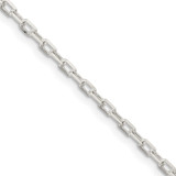 18 inch Sterling Silver 2.2mm Diamond-cut Long Link Cable Chain Necklace