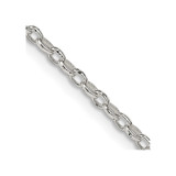 18 inch Sterling Silver 1.6mm Oval Fancy Rolo Chain Necklace