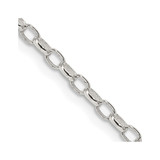 14 inch Sterling Silver 2.5mm Oval Fancy Rolo Chain Necklace