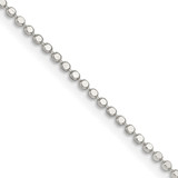18 inch Sterling Silver 1.15mm Square Fancy Beaded Chain Necklace