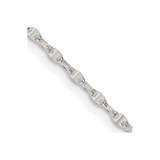 18 inch Sterling Silver 1.75mm Fancy Wave Flat Link Chain Necklace