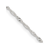 18 inch Sterling Silver 1.4mm Singapore Chain Necklace w/2in ext.
