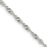 14 inch Sterling Silver 2mm Singapore Chain Necklace