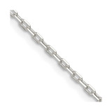 16 inch Sterling Silver 1.65mm Diamond-cut Long Link Cable Chain Necklace
