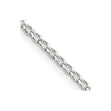 16 inch Sterling Silver 1.5mm Open Elongated Link Chain Necklace