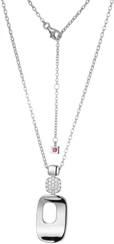 ELLE Jewelry - 26 inch+2 inch Rhodium-Plated Sterling Silver Triple Drop Pendant Necklace with Cubic Zirconia Accents