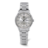 Charles-Hubert 40mm Mens Silver-Tone Dial w/ Day Date Stainless Steel Quartz Watch