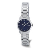 Charles-Hubert 28mm Womens Stainless Steel Quartz Blue Dial with Date Watch