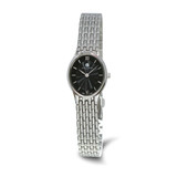 Charles-Hubert 22mm Womens Black Dial Oval Stainless Steel Quartz Watch