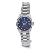 Charles-Hubert 31mm Unisex Blue Mother-of-Pearl w/ Crystals Stainless Steel Quartz Watch