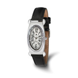 Ladies Charles Hubert Black Leather 1/2ctw. Diamond White Dial Watch