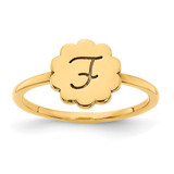 Personalized Custom Initial Letter Flower Floral Design Signet Ring