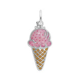 Painted Ice Cream Cone Charm (Choose Metal) by Rembrandt