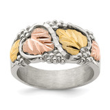Landstroms Mt. Rushmore Black Hills Sterling Silver 12K Gold Accents Leaves Ring