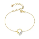 6.5 inch+2 inch Gold- and Rhodium-Plated Sterling Silver Amour CZ Bracelet by ELLE