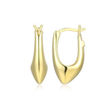 20mm Yellow Gold-Plated Sterling Silver Sculpted Hoop Earrings - Oasis Collection by ELLE
