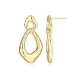 30mm Yellow Gold-Plated Sterling Silver Abstract Freeform Dangle Earrings - Celeste Collection by ELLE