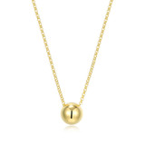 16 inch+3 inch Yellow Gold-Plated Sterling Silver Ball Necklace by ELLE