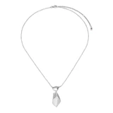 17 inch+3 inch Sterling Silver Geometric Drop Pendant Necklace with CZ Accents by ELLE