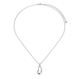 17 inch+3 inch Sterling Silver Open Teardrop Pendant Necklace by ELLE