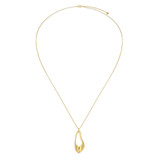 28 inch+2 inch Yellow Gold-Plated Sterling Silver Teardrop Pendant Necklace by ELLE
