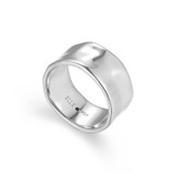 Rhodium-Plated Sterling Silver Modern Wide Sculpted Band Ring by ELLE