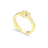 Yellow Gold-Plated Sterling Silver Cubic Zirconia Knot Ring by ELLE